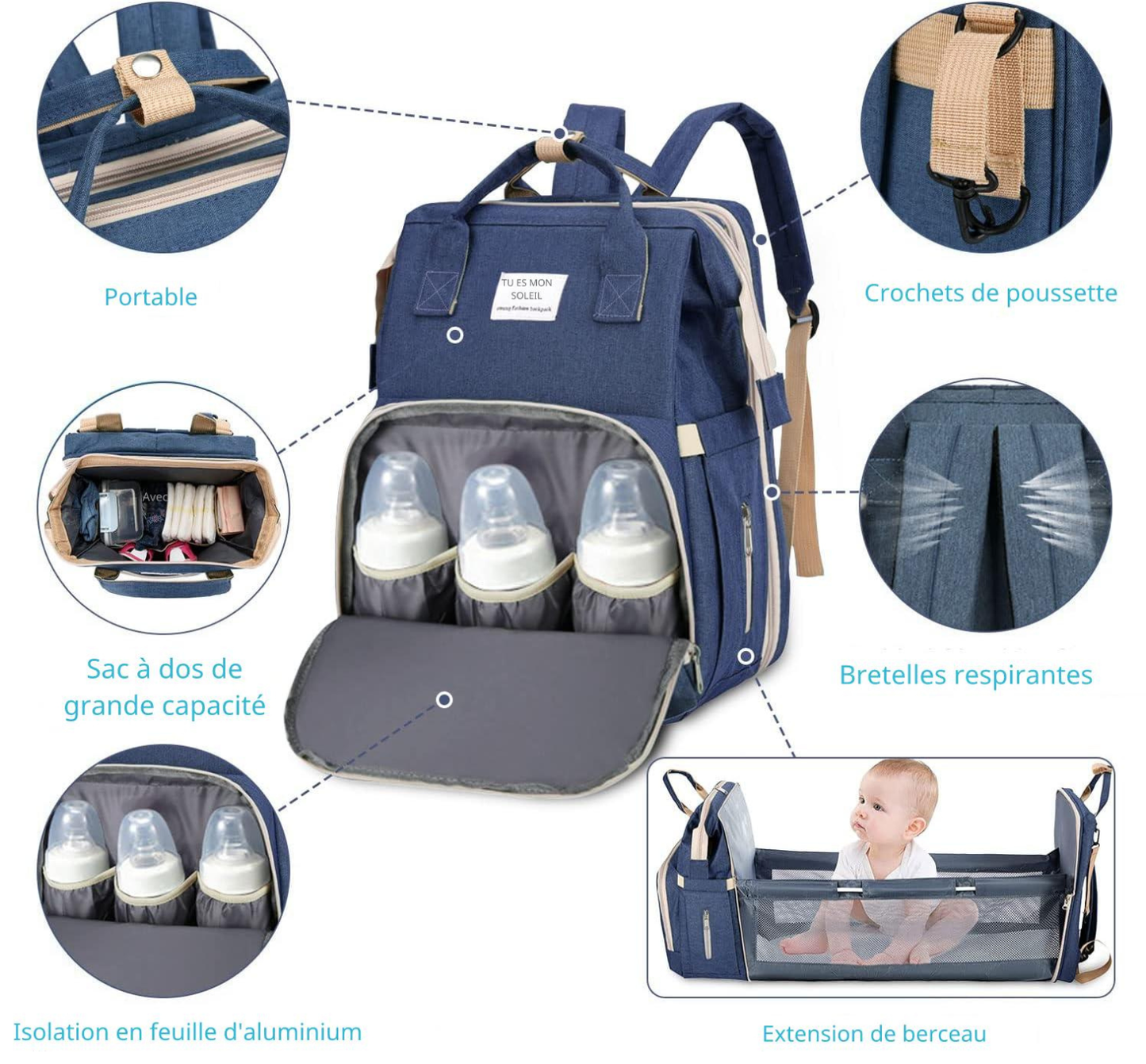 Sac à Langer "Nomade Pro" 3-en-1 🎒✨