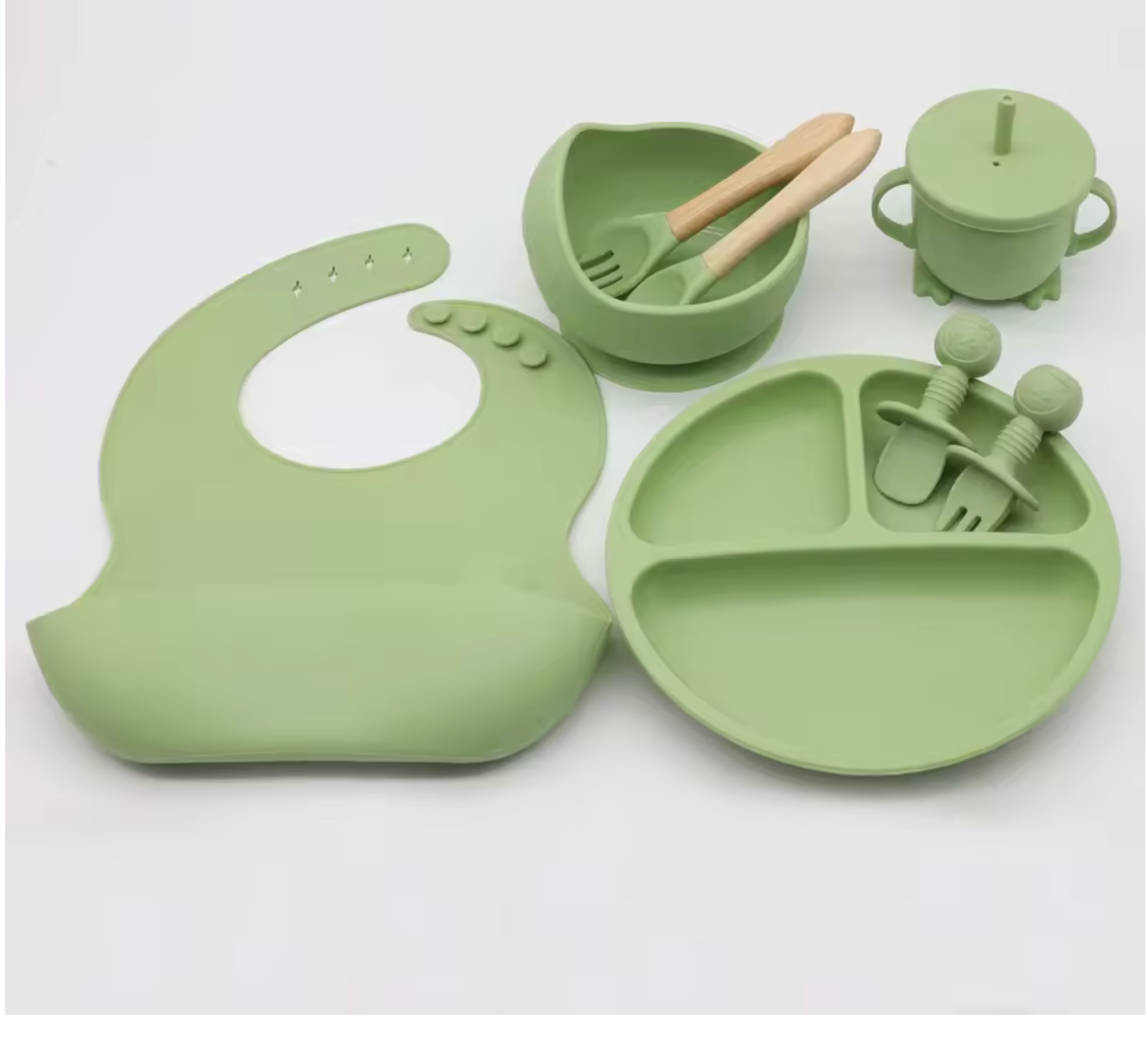 Ensemble de vaisselle en silicone 8 pièces