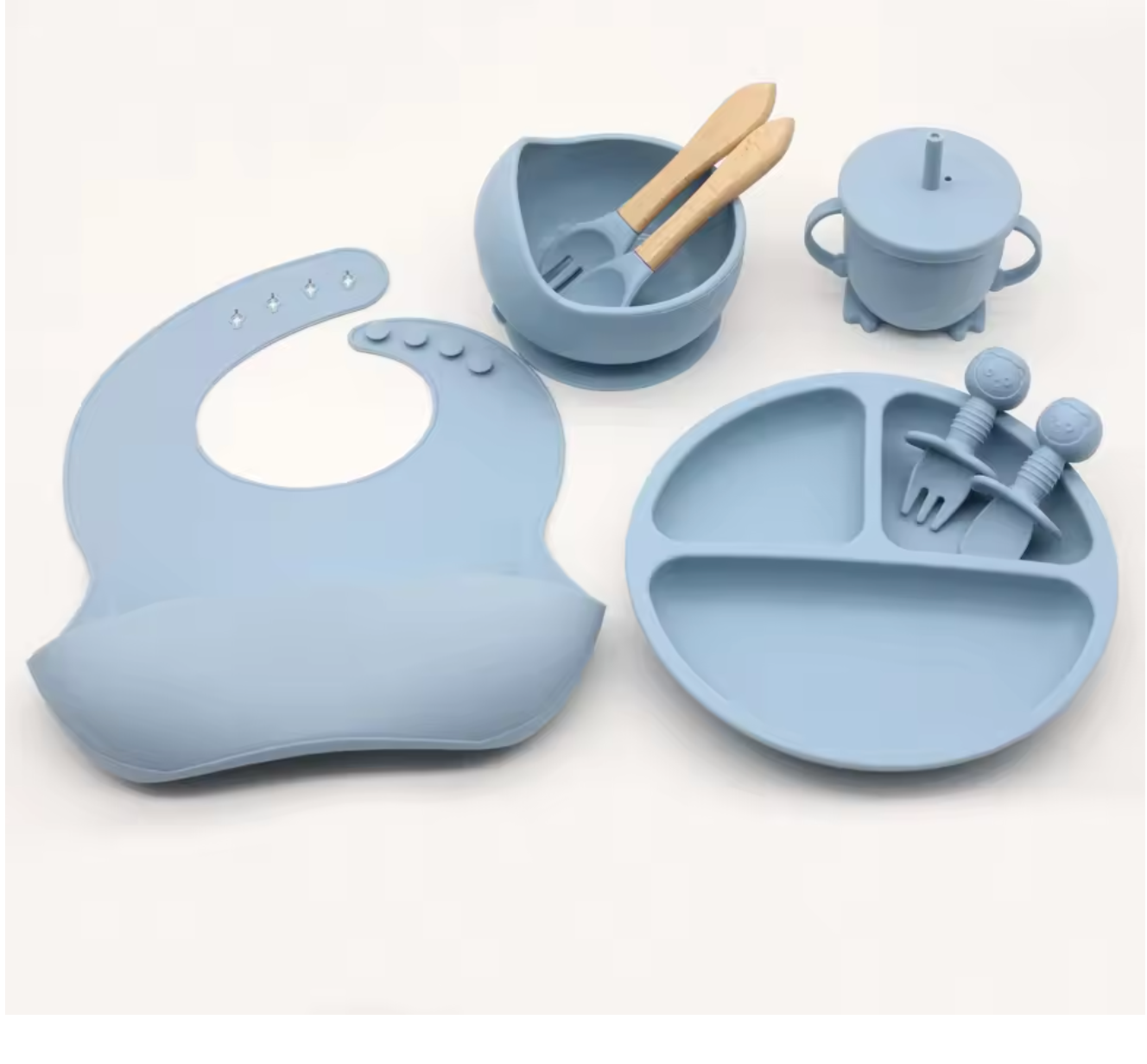 Ensemble de vaisselle en silicone 8 pièces